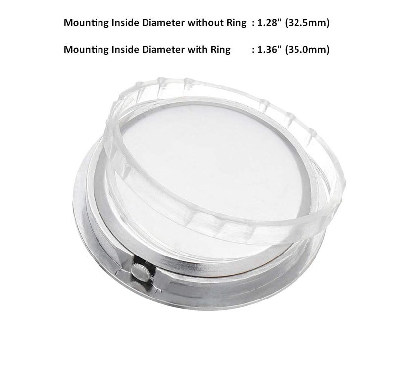 ShoppeWatch Mini Clock Insert 1 7/16" (35mm) Quartz Movement | Miniature Clock Face Insert | Small Round Fit Up White Face Silver Tone Bezel Roman Numerals CK097SL - Image 3